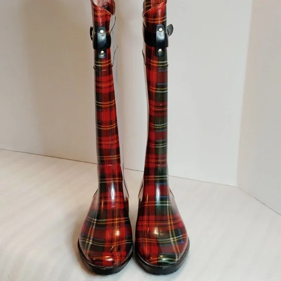 Plaid Women's Rain Boots Lauren Ralph Lauren Size 7B - Picture 4 of 10